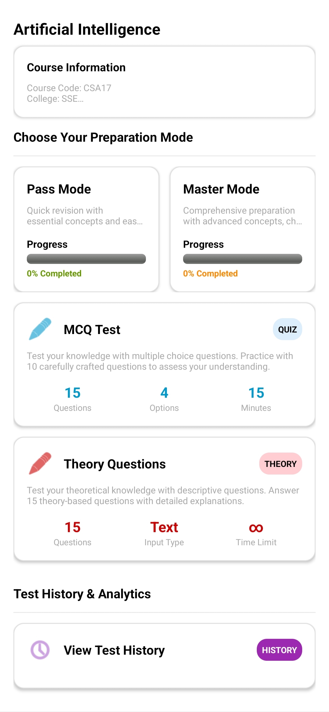 Preparation page in Univault app